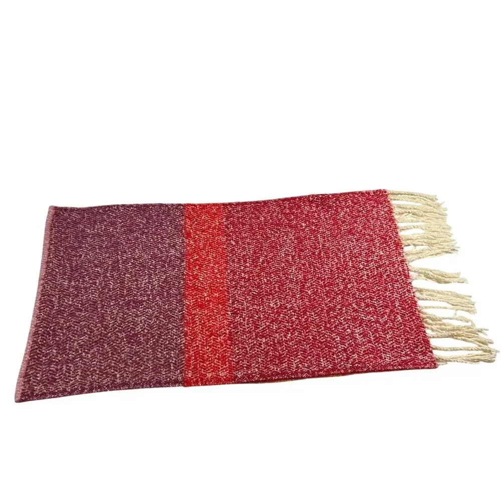 Sonoma Goods For Life Twisted Fringe Brushed Blanket Scarf Color Block Boho Cozy